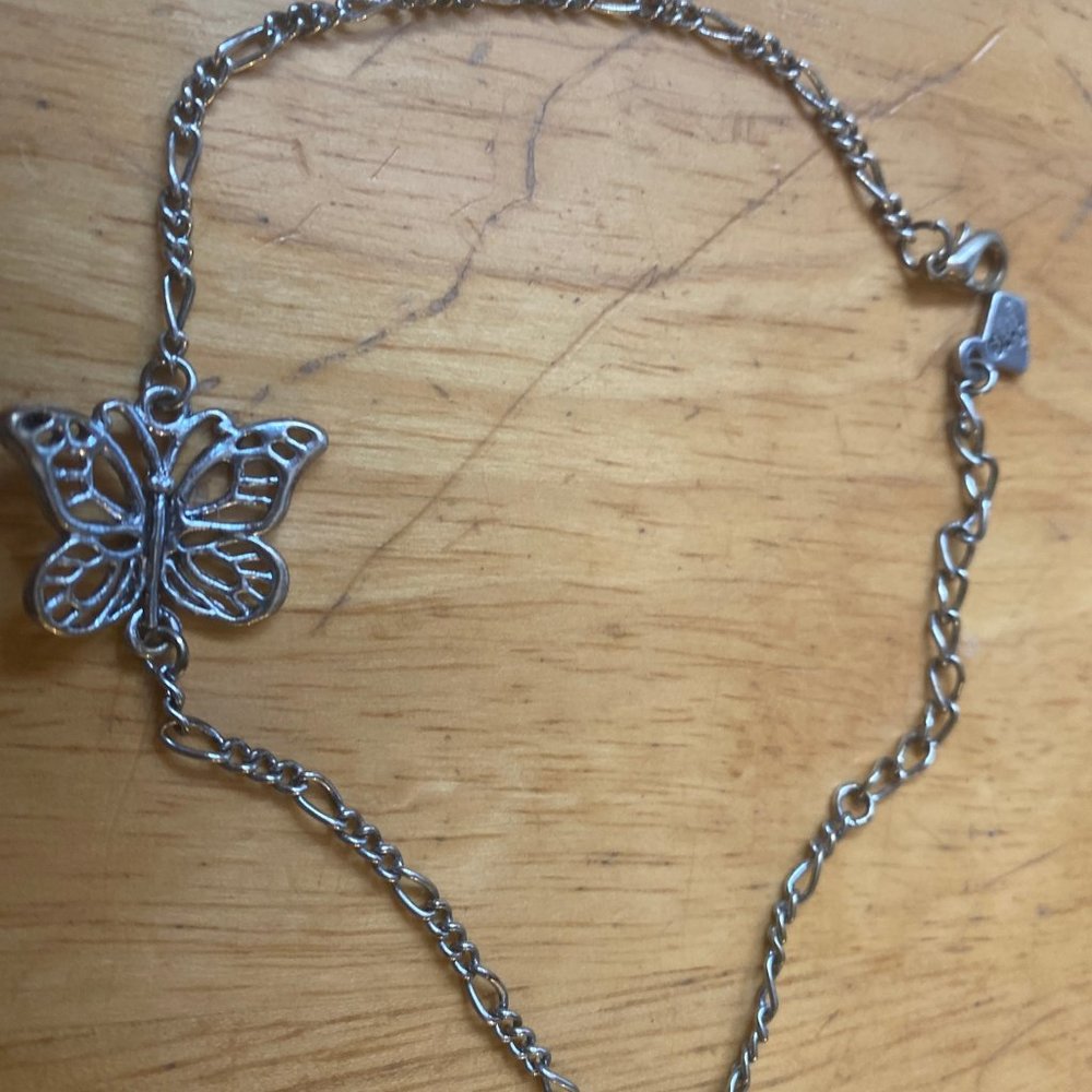 Vintage Silvertone Butterfly Anklet 5/$25